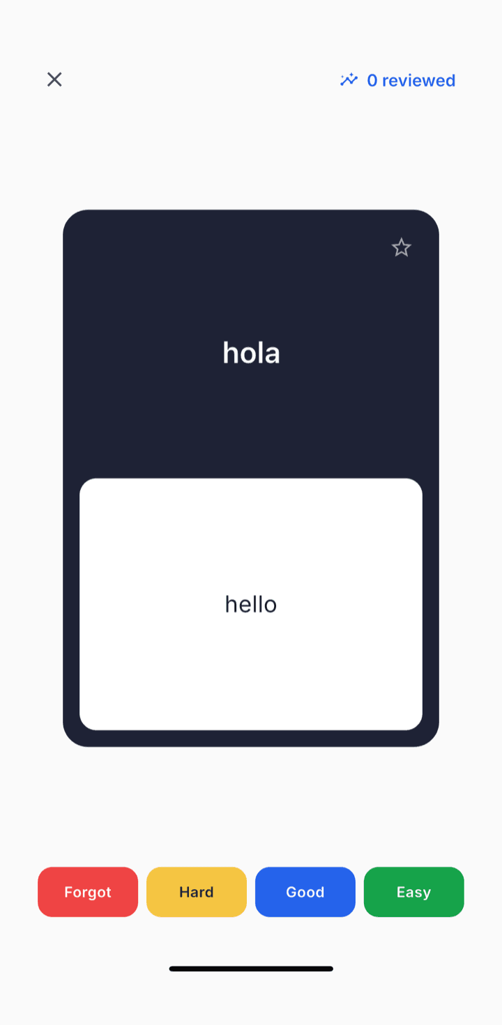 goi — the review screen